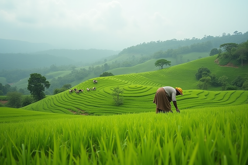 Paysage du Burundi avec environnement durable et agriculture prospère